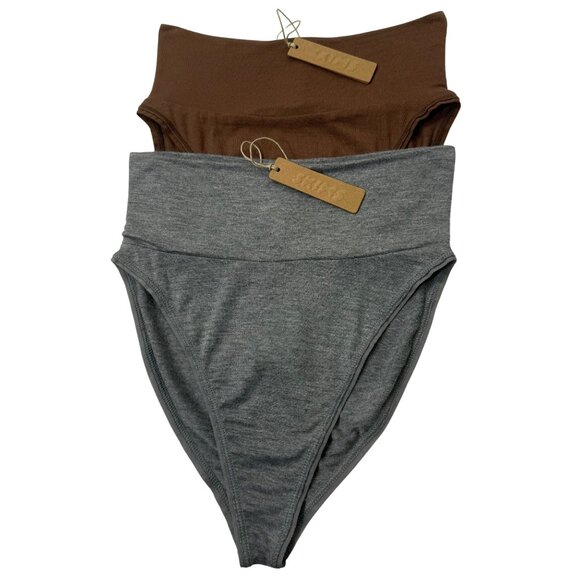 SKIMS Sleep Brief Lot of 2 Heather Gray Jasper XS - Picture 1 of 10